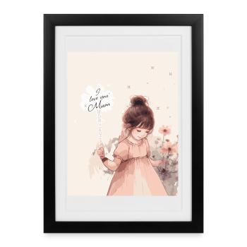 Sweet Daughter Love Mum - Framed poster (27 × 37 cm) - black - Front