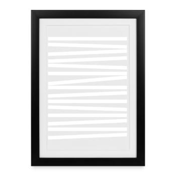 Geometric Diagonal lines design - Framed poster (27 × 37 cm) - black - Front