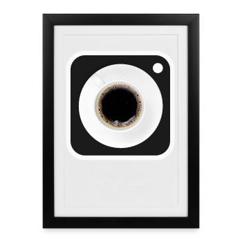 Dark Mode Activated Coffee Saying Design - Framed poster (27 × 37 cm) - black - Front