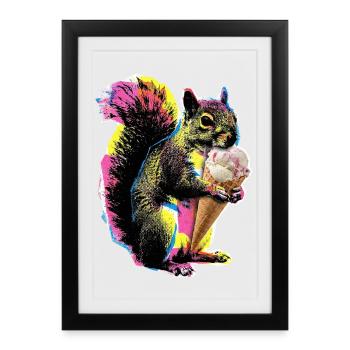 Eichhörnchen Eis - Framed poster (27 × 37 cm) - black - Front