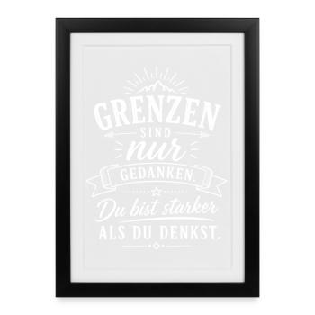 Grenzen sind nur Gedanken - Gerahmtes Poster (27 × 37 cm) - Schwarz - Vorne