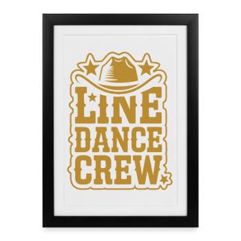 Line Dance Crew Western - Gerahmtes Poster (27 × 37 cm) - Schwarz - Vorne