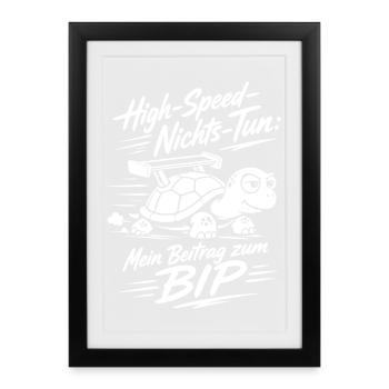 High Speed Nichts Tun Schildkröte - Gerahmtes Poster (27 × 37 cm) - Schwarz - Vorne