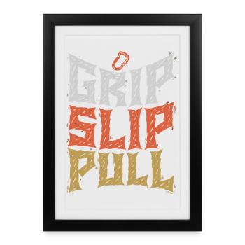 Grip Slip Pull Graphic Tee - Affiche encadrée (27 × 37 cm) - noir - Devant