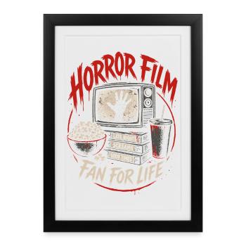 Horror Movie Fan For Life Vintage - Framed poster (27 × 37 cm) - black - Front