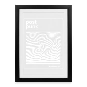 Post Punk Wave Pattern Poster - Framed poster (27 × 37 cm) - black - Front