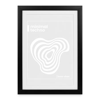 Minimal Techno Abstract Vibe - Framed poster (27 × 37 cm) - black - Front