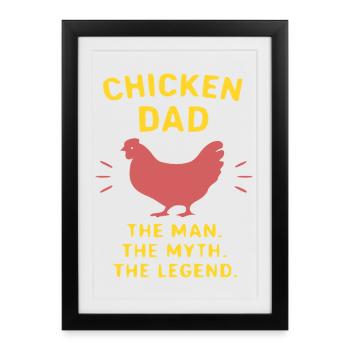 Papa poulet – Mythe de la légende - Affiche encadrée (27 × 37 cm) - noir - Devant