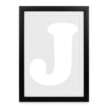 Large J Style Print | Letter J | J Logo - Framed poster (27 × 37 cm) - black - Front