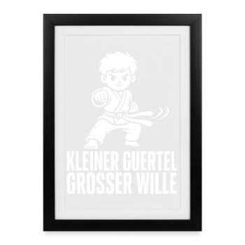 tKleiner Gürtel Großer Wille – Karate Kind - Gerahmtes Poster (27 × 37 cm) - Schwarz - Vorne