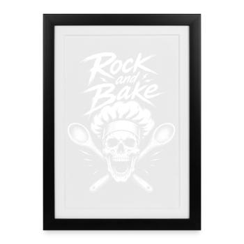 Rock and Bake Skull Motif - Framed poster (27 × 37 cm) - black - Front