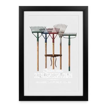 Rechenzentrum Gärtner Garten Gartenarbeit - Gerahmtes Poster (27 × 37 cm) - Schwarz - Vorne