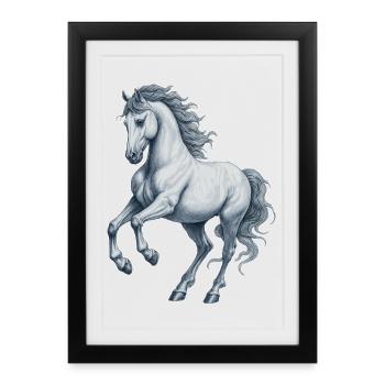 Pferd - Gerahmtes Poster (27 × 37 cm) - Schwarz - Vorne