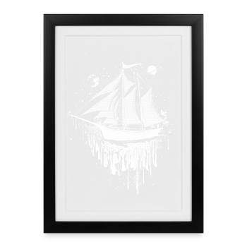 surrealistic sailing ship - Framed poster (27 × 37 cm) - black - Front