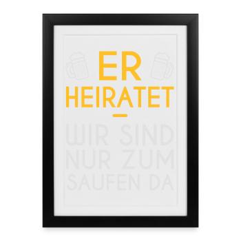 Il se marie - Affiche encadrée (27 × 37 cm) - noir - Devant