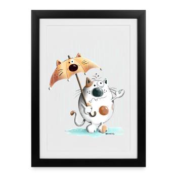 Rainy Day - Affiche encadrée (27 × 37 cm) - noir - Devant