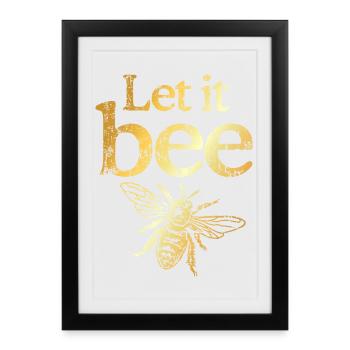 Let it Bee (vintage / golden yellow) bee apiary beekeeper - Framed poster (27 × 37 cm) - black - Front