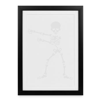 The floss dance flossing backpack boy kid skeleton - Affiche encadrée (27 × 37 cm) - noir - Devant
