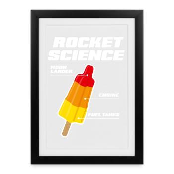 Rocket science popsicle science de fusée - Affiche encadrée (27 × 37 cm) - noir - Devant