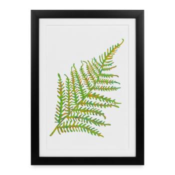 Motif de feuille de fougère - Affiche encadrée (27 × 37 cm) - noir - Devant