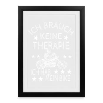 Motorradfahrer - Gerahmtes Poster (27 × 37 cm) - Schwarz - Vorne