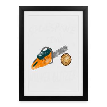 Sägespäne sind Männer Glitzer - Gerahmtes Poster (27 × 37 cm) - Schwarz - Vorne