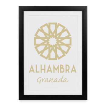 Alhambra Grenade 1 - Affiche encadrée (27 × 37 cm) - noir - Devant