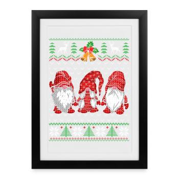 Conception de Noël de chien nain festif - Affiche encadrée (27 × 37 cm) - noir - Devant