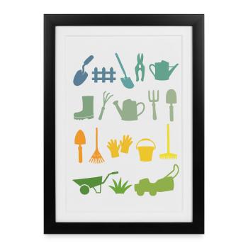 Garden gardener gardener - Framed poster (27 × 37 cm) - black - Front