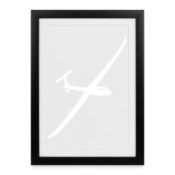 Gliding Motor sailing Gliding - Framed poster (27 × 37 cm) - black - Front