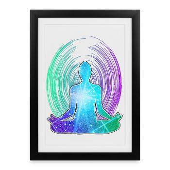 Spiritual meditation zen awakening - Framed poster (27 × 37 cm) - black - Front