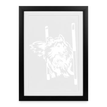 Sheltie « Black Edition » - Affiche encadrée (27 × 37 cm) - noir - Devant