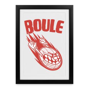 Boules volantes pour les joueurs de boules Bouler - Affiche encadrée (27 × 37 cm) - noir - Devant