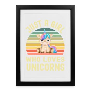 Licornes Licorne - Affiche encadrée (27 × 37 cm) - noir - Devant