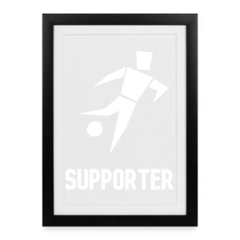 Illustration de supporter sportif minimaliste - Affiche encadrée (27 × 37 cm) - noir - Devant