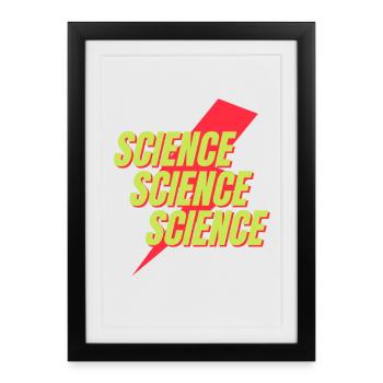 Neon Science Bolt Design - Framed poster (27 × 37 cm) - black - Front