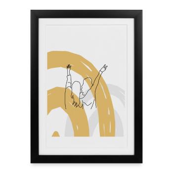 Copines Amitié Amitié melawerttext - Affiche encadrée (27 × 37 cm) - noir - Devant