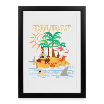 ART de vacances - Affiche encadrée (27 × 37 cm) - noir - Devant