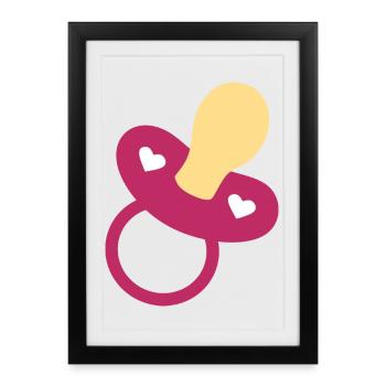 Idée cadeau naissance bébé 2025 - Affiche encadrée (27 × 37 cm) - noir - Devant