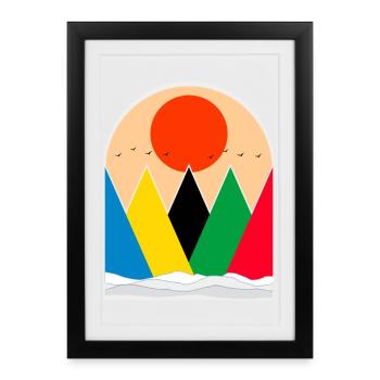 Les montagnes - Affiche encadrée (27 × 37 cm) - noir - Devant