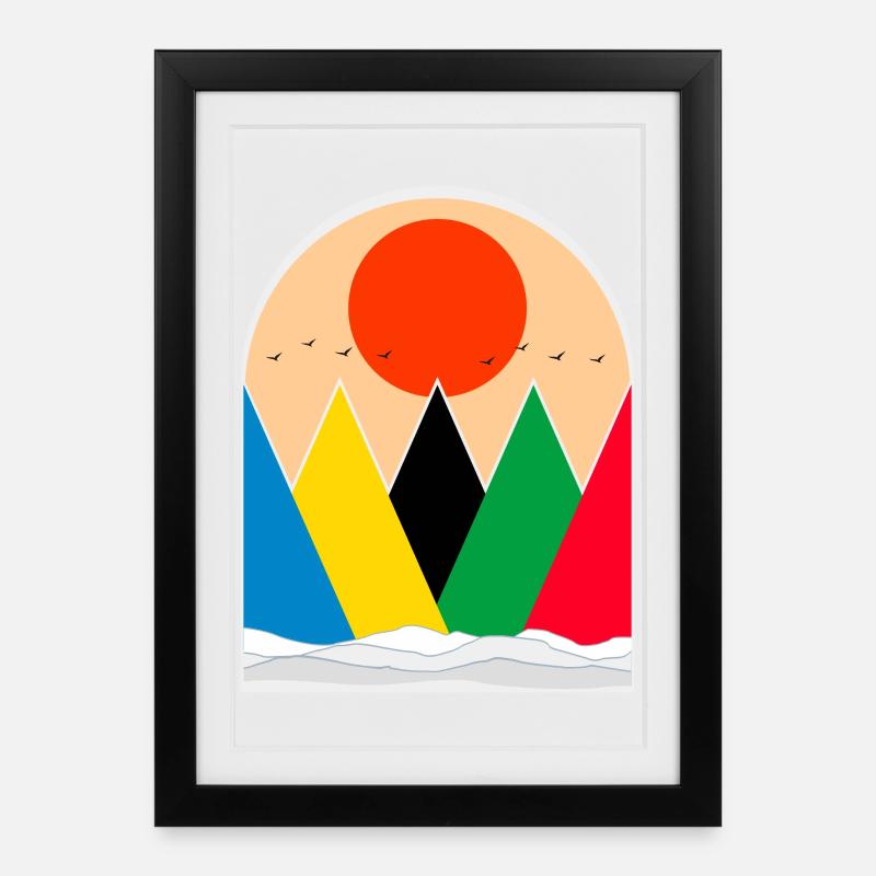 The Mountains - Framed poster (27 × 37 cm) - black