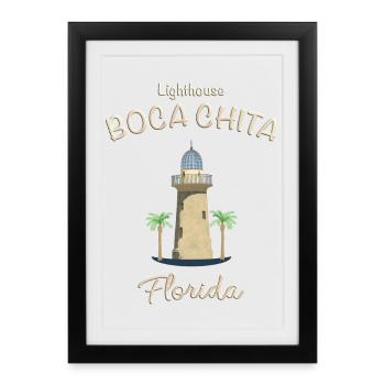 Florida, Boca Chita Lighthouse - Framed poster (27 × 37 cm) - black - Front