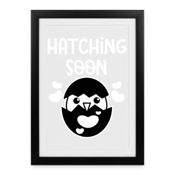 Bébé Coeur Bébé Ventre Grossesse Maman enceinte - Affiche encadrée (27 × 37 cm) - noir - Devant