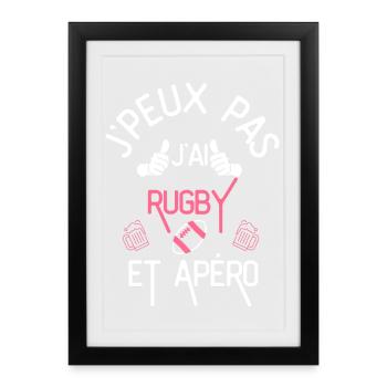 J Peux Pas J Ai Ruby et apero - Affiche encadrée (27 × 37 cm) - noir - Devant
