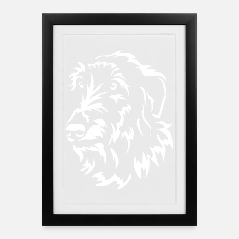 Scottish Deerhound Kopf "Black Edition" - Gerahmtes Poster (27 × 37 cm) - Schwarz