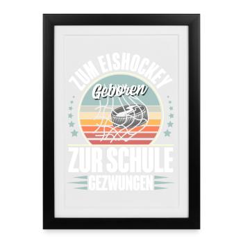 Eishockey - Gerahmtes Poster (27 × 37 cm) - Schwarz - Vorne