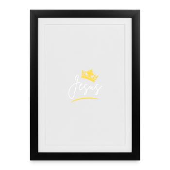 Chemise Jésus Crown Script - Affiche encadrée (27 × 37 cm) - noir - Devant