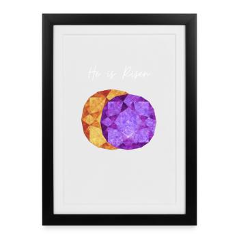 He is Risen Geometric Gem - Framed poster (27 × 37 cm) - black - Front