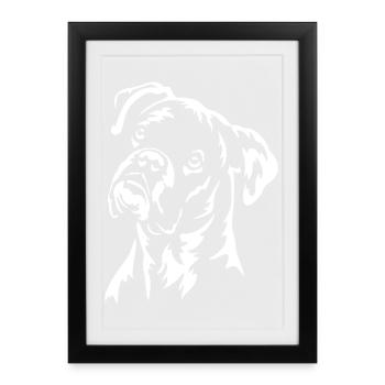 Boxer Kopf "Black Edition" - Gerahmtes Poster (27 × 37 cm) - Schwarz - Vorne