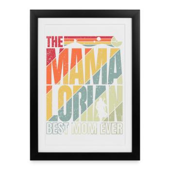 The Mamalorian Vintage : Meilleure Maman ! - Affiche encadrée (27 × 37 cm) - noir - Devant